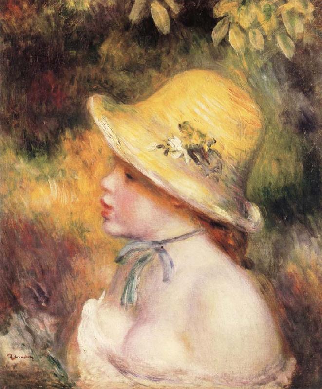 Pierre Renoir Young Girl in a Straw Hat France oil painting art